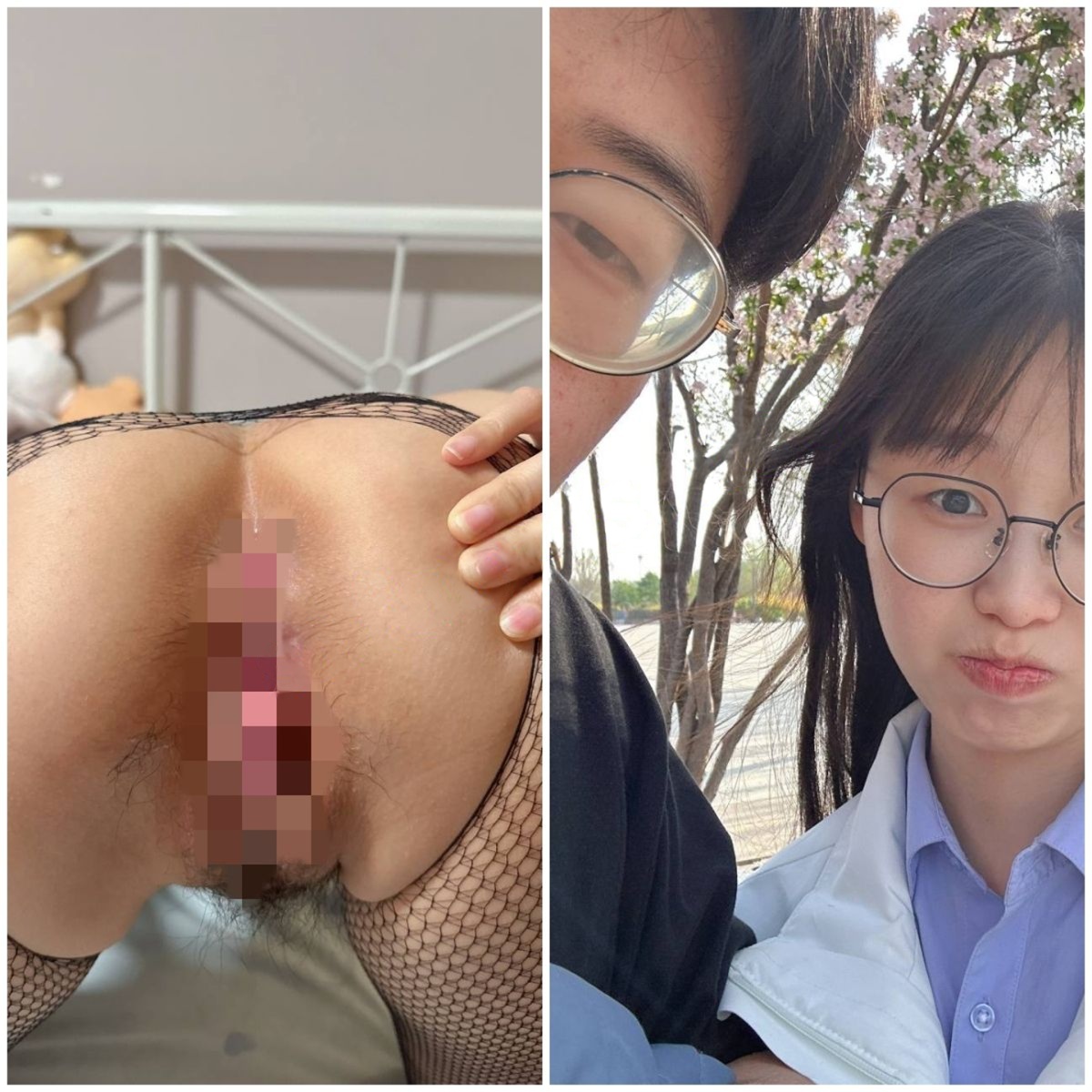 ❤️【B级别泄密】大学眼镜妹被小男友流出