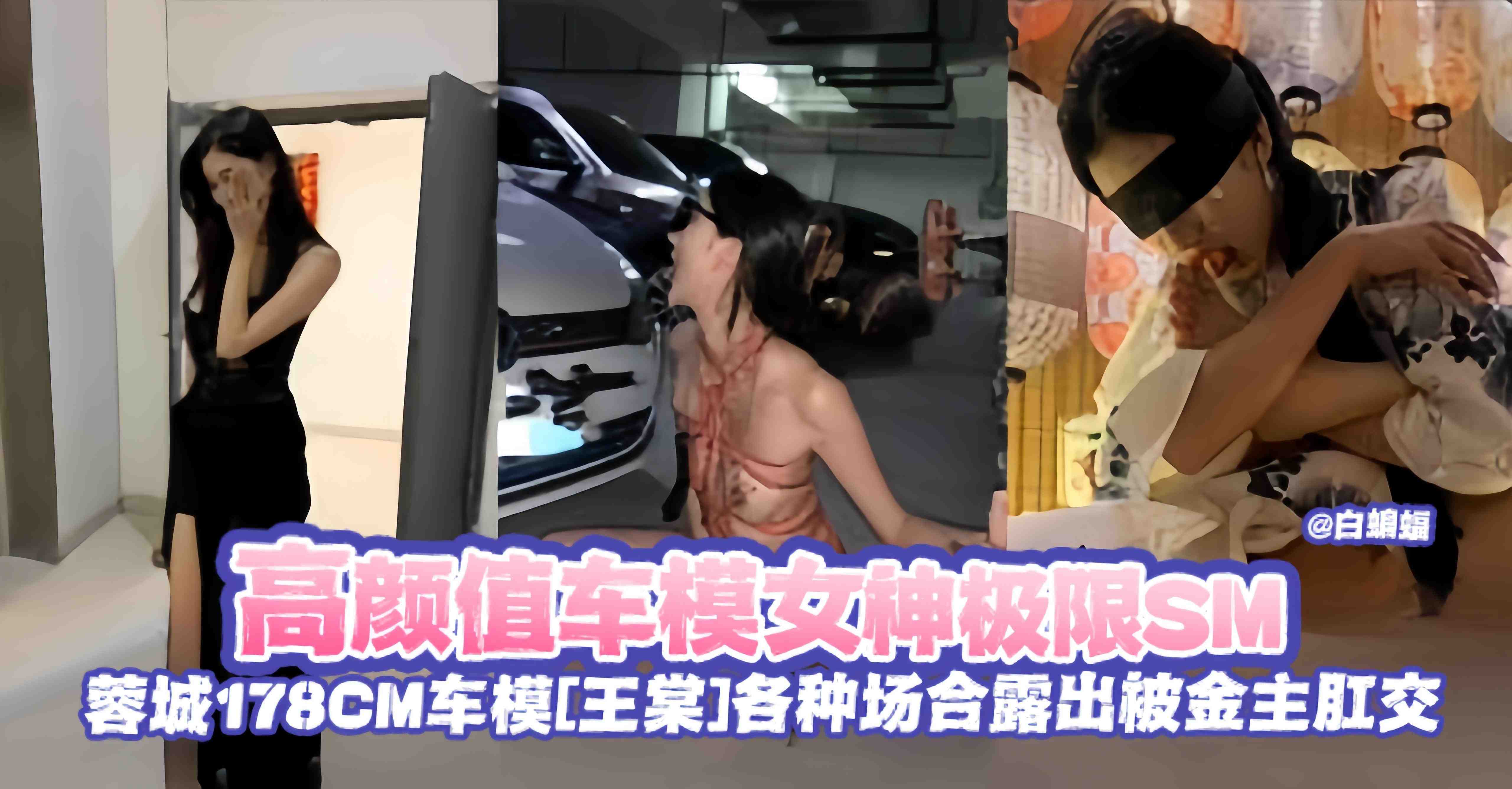 高颜值车模女神极限SM-容城178CM车模女神 各种场合极限露出被金主肛交虐草