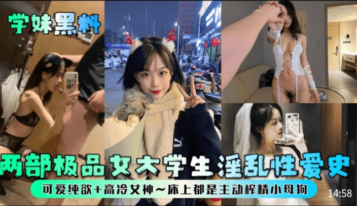 学妹黑料两部极品女大学生淫乱性爱史可爱纯欲+高冷女神~床上都是主动榨精小母狗