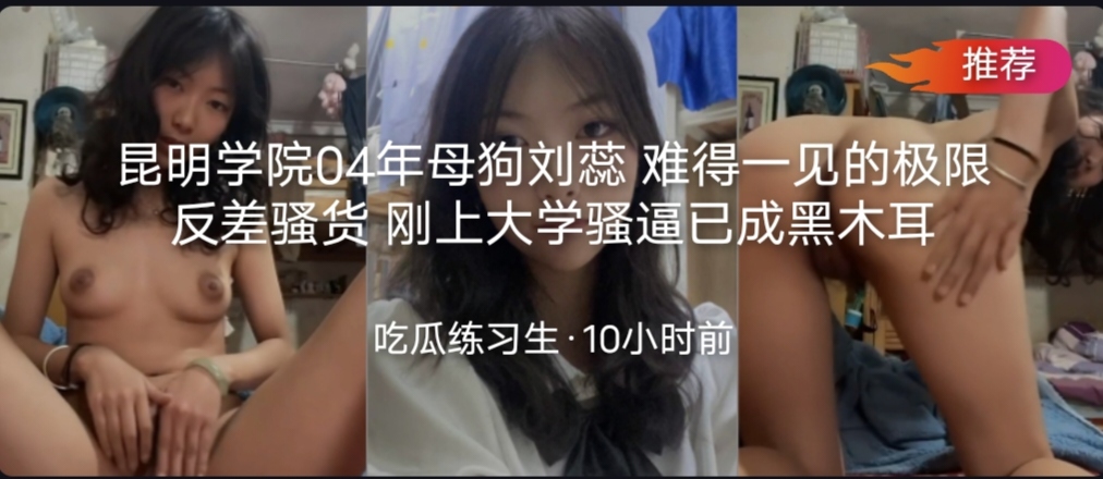 昆明学院04年母狗刘蕊 难得一见的极限反差骚货 刚上大学骚逼已成黑木耳