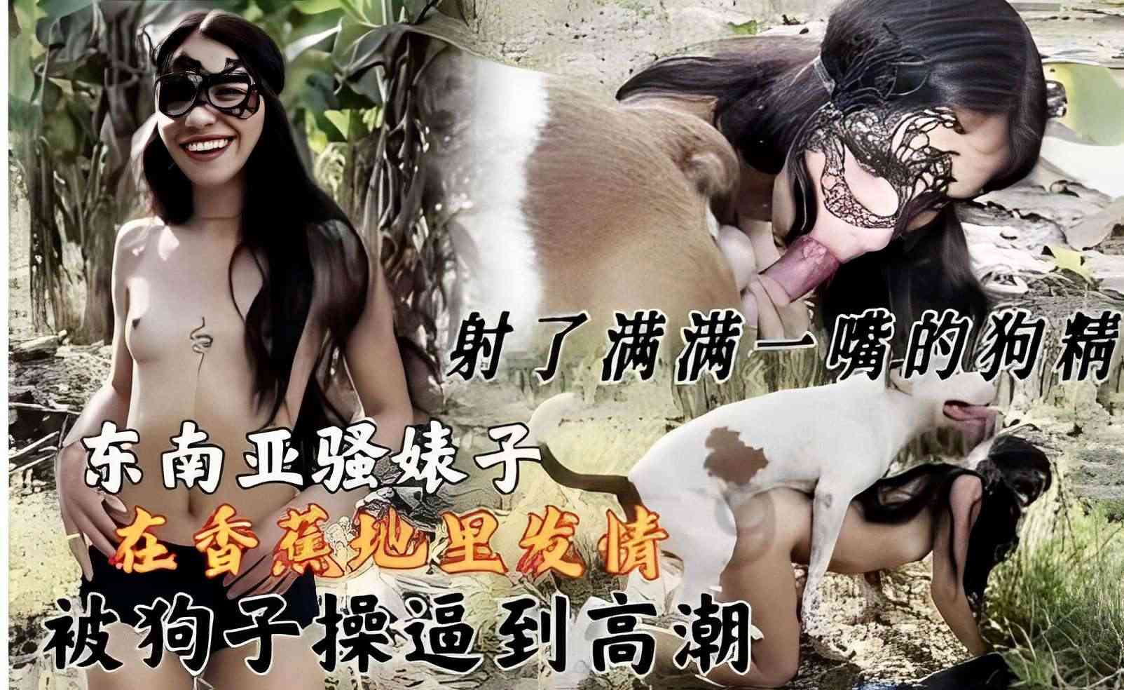 在香蕉地李发情，被狗子操逼到高潮