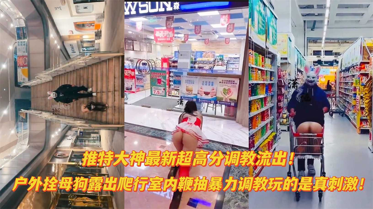 【最新流出超震撼大神作品】户外爬行露出双母狗室内调