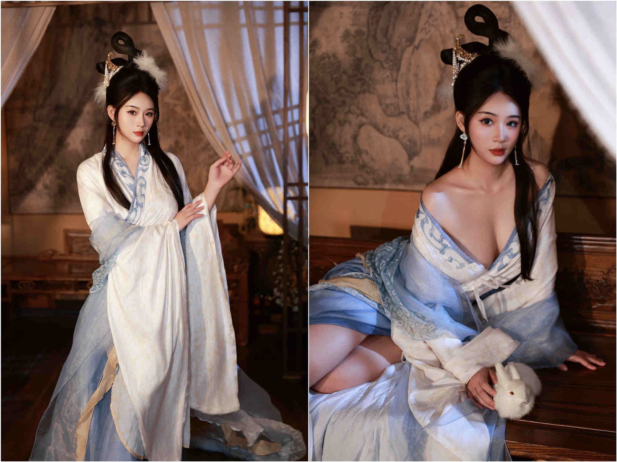 ❤️秀人网模特南乔❤️极品古装美女，无内肉丝，血滴子